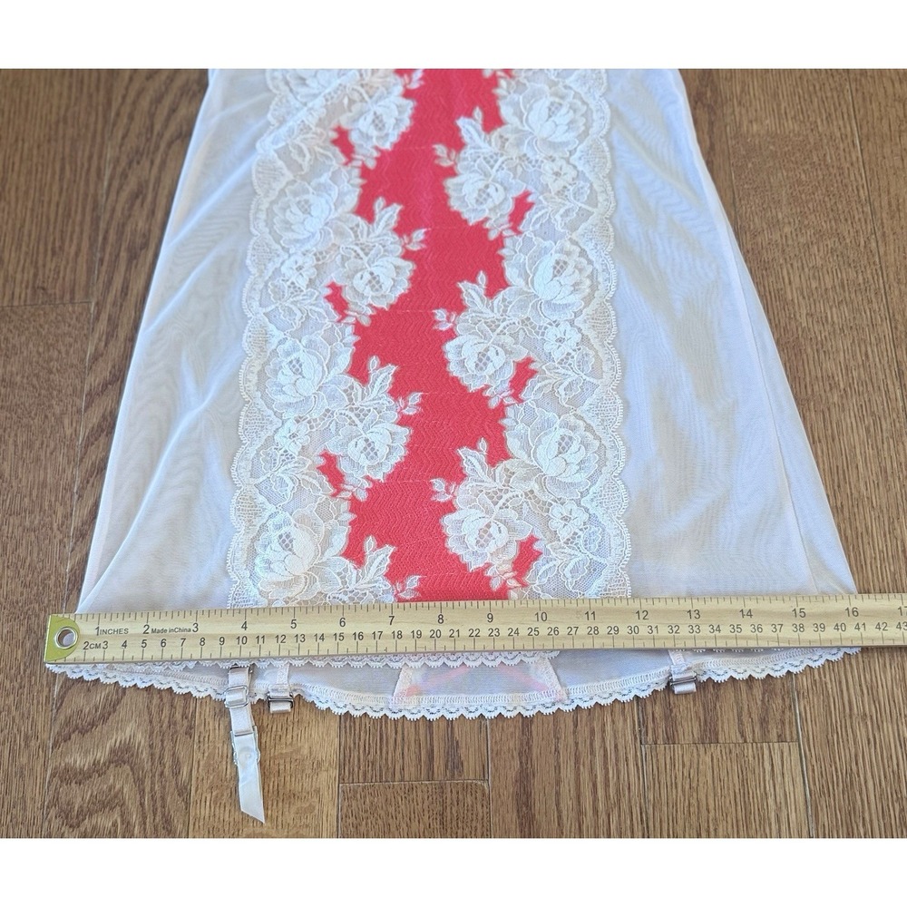 NWT Victoria's Secret 34B Sexy Lingerie Nightie Pink White Floral Lace Sheer - Picture 5 of 8